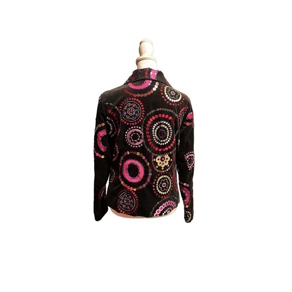 New Susan Bristol Black Velvet Colored Sequin‎ Jacket Size 6P - Picture 2 of 10